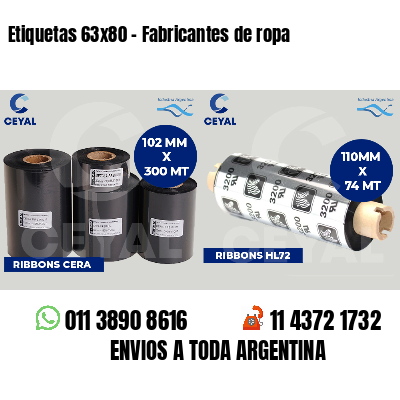 Etiquetas 63x80 - Fabricantes de ropa