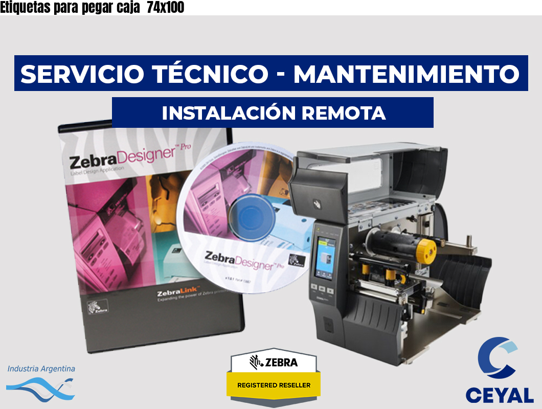 Etiquetas para pegar caja  74x100