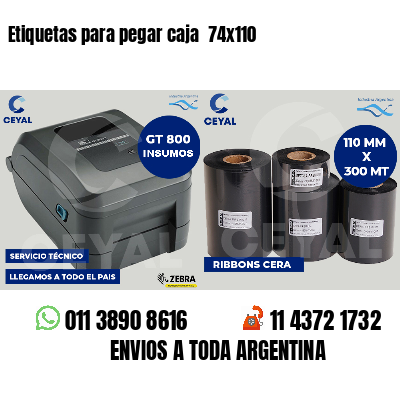 Etiquetas para pegar caja  74x110