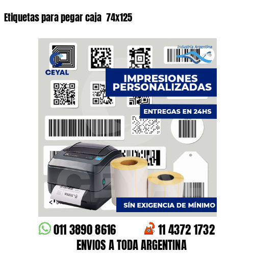 Etiquetas para pegar caja  74x125
