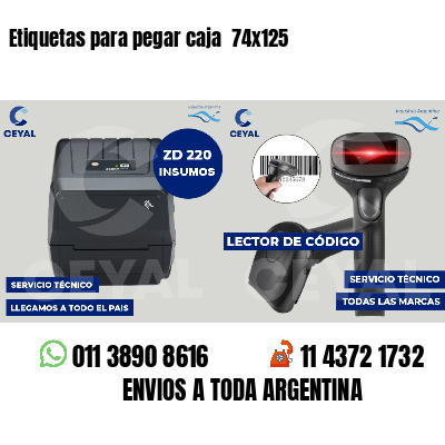 Etiquetas para pegar caja  74x125