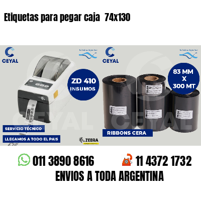 Etiquetas para pegar caja  74x130