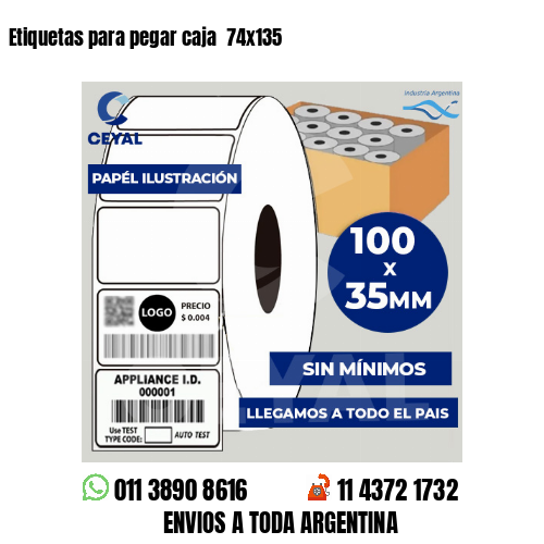 Etiquetas para pegar caja  74×135