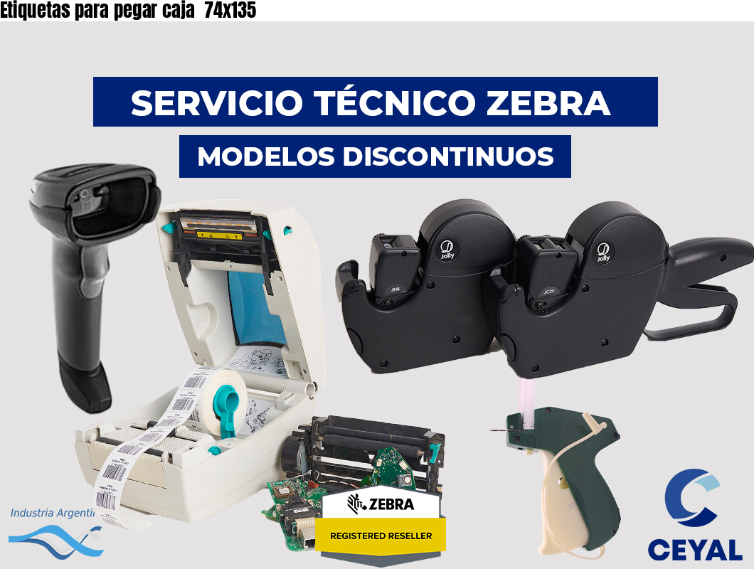 Etiquetas para pegar caja  74x135