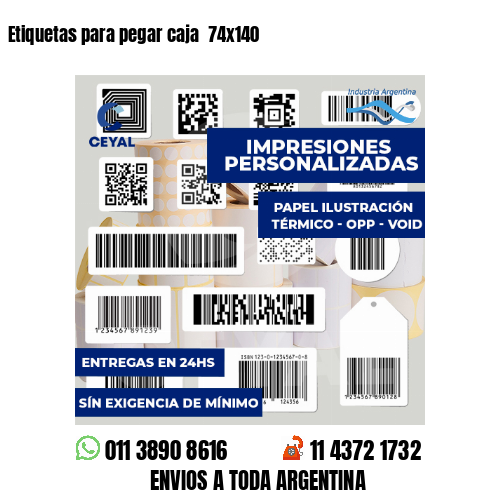 Etiquetas para pegar caja  74x140