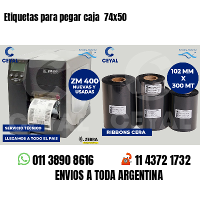 Etiquetas para pegar caja  74x50