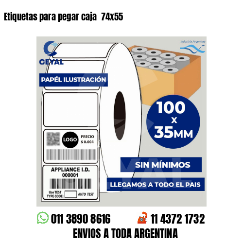 Etiquetas para pegar caja  74×55