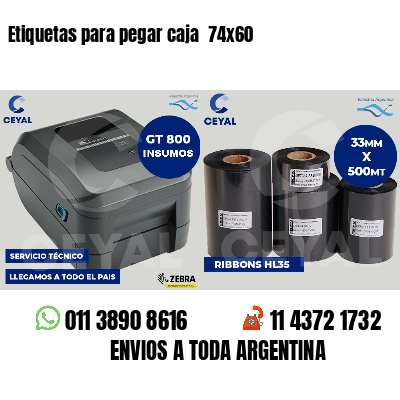 Etiquetas para pegar caja  74x60