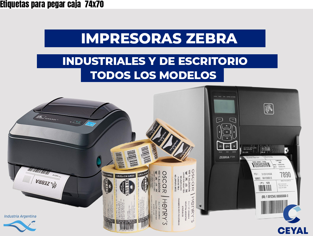 Etiquetas para pegar caja  74x70