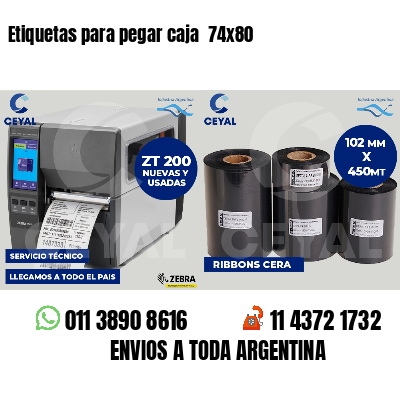 Etiquetas para pegar caja  74x80