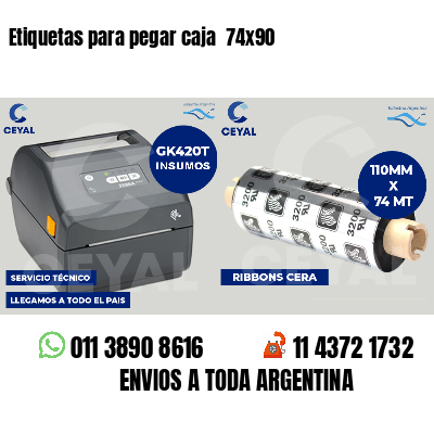 Etiquetas para pegar caja  74x90