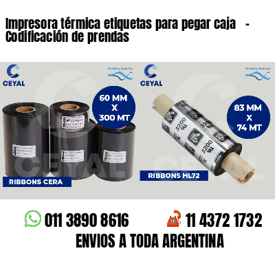 Impresora térmica etiquetas para pegar caja - Codificación de prendas