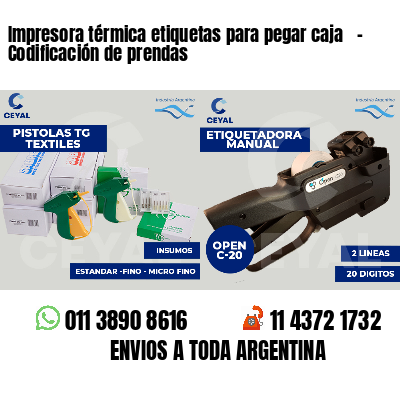 Impresora térmica etiquetas para pegar caja   - Codificación de prendas