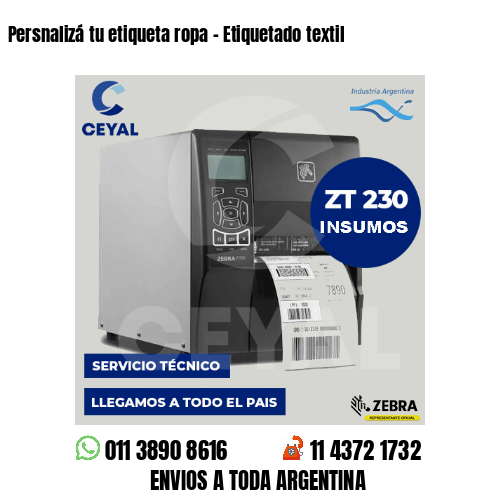 Persnalizá tu etiqueta ropa - Etiquetado textil