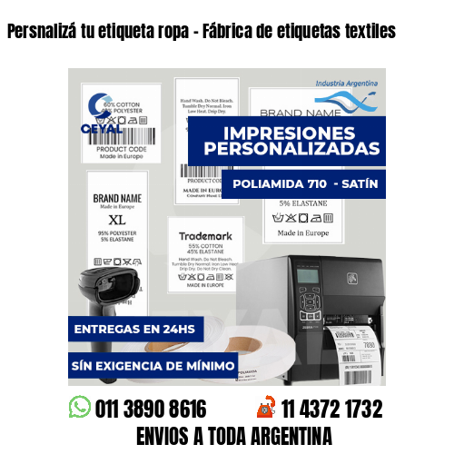 Persnalizá tu etiqueta ropa - Fábrica de etiquetas textiles