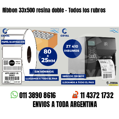 Ribbon 33x500 resina doble - Todos los rubros