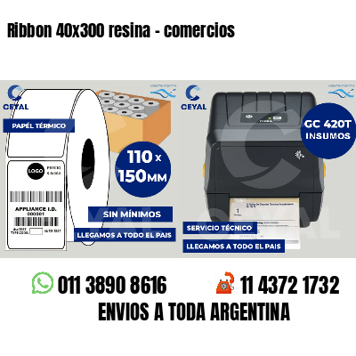 Ribbon 40x300 resina - comercios