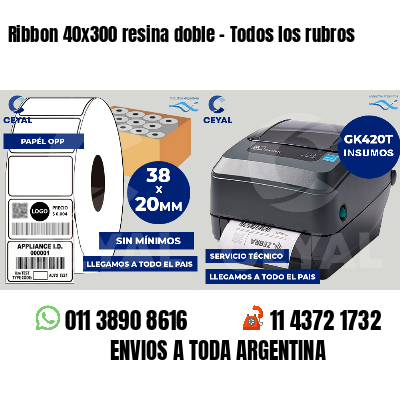 Ribbon 40x300 resina doble - Todos los rubros