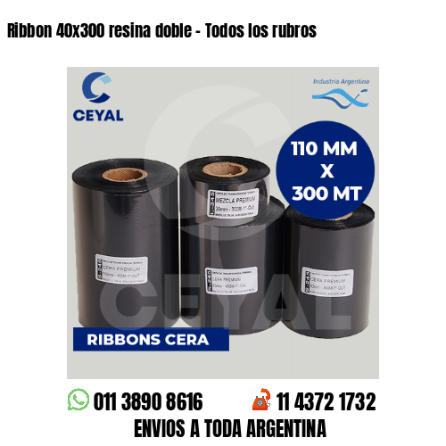 Ribbon 40×300 resina doble – Todos los rubros