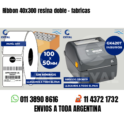 Ribbon 40x300 resina doble - fabricas