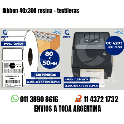 Ribbon 40x300 resina - textileras