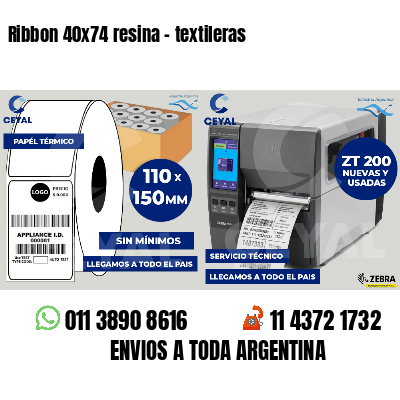 Ribbon 40x74 resina - textileras