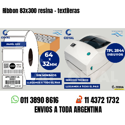 Ribbon 83x300 resina - textileras