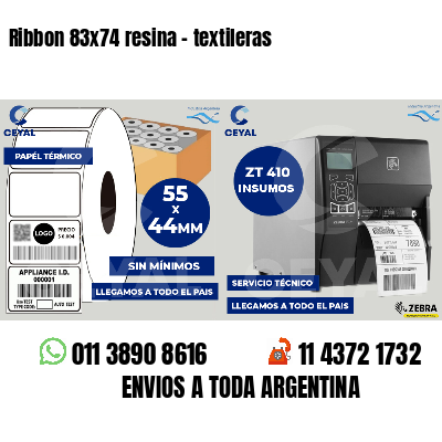 Ribbon 83x74 resina - textileras