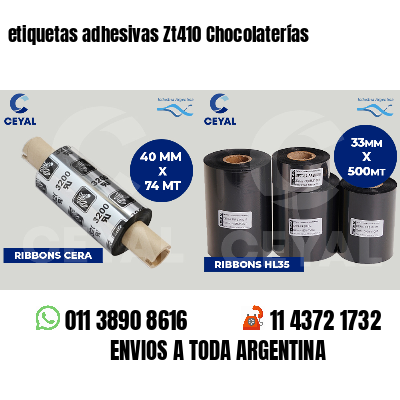 etiquetas adhesivas Zt410 Chocolaterías