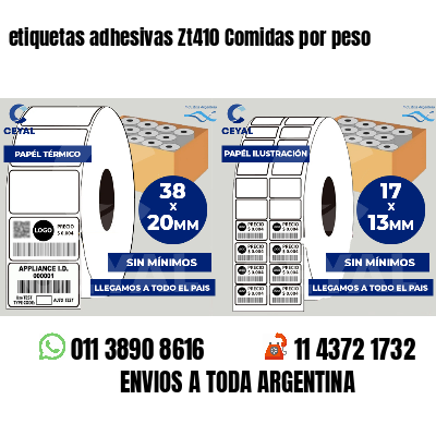etiquetas adhesivas Zt410 Comidas por peso