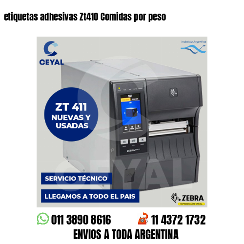 etiquetas adhesivas Zt410 Comidas por peso