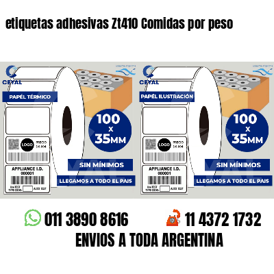 etiquetas adhesivas Zt410 Comidas por peso