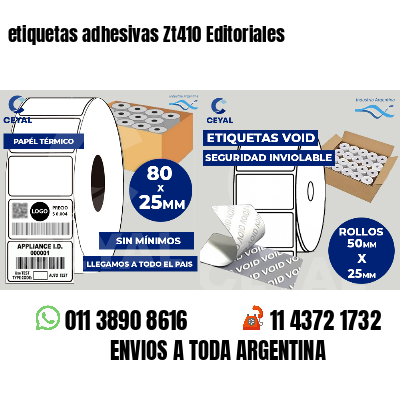 etiquetas adhesivas Zt410 Editoriales