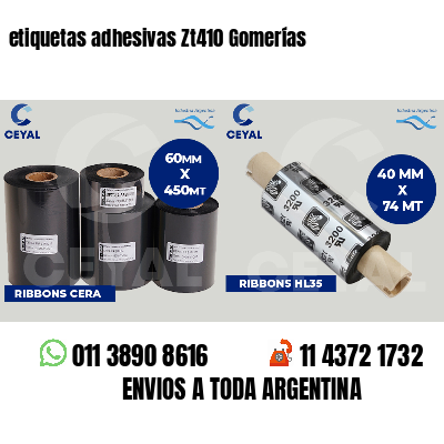 etiquetas adhesivas Zt410 Gomerías