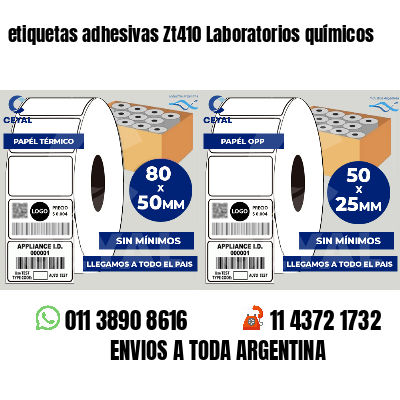 etiquetas adhesivas Zt410 Laboratorios químicos