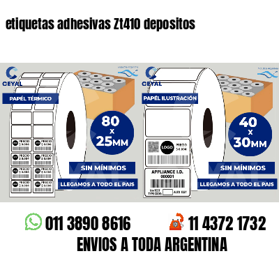 etiquetas adhesivas Zt410 depositos