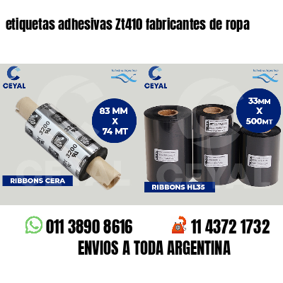 etiquetas adhesivas Zt410 fabricantes de ropa