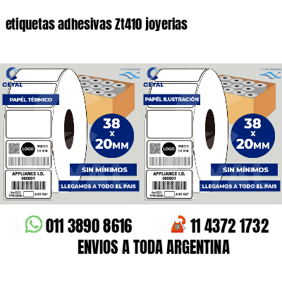 etiquetas adhesivas Zt410 joyerias