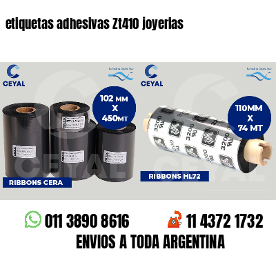 etiquetas adhesivas Zt410 joyerias