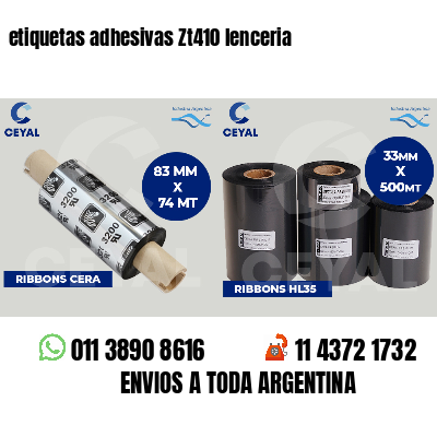 etiquetas adhesivas Zt410 lenceria