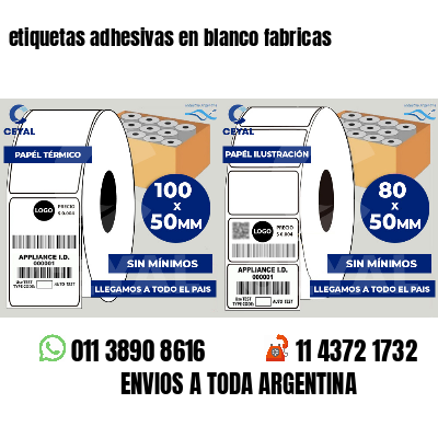 etiquetas adhesivas en blanco fabricas