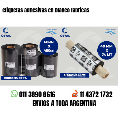 etiquetas adhesivas en blanco fabricas