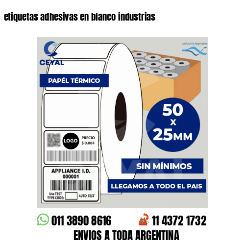 etiquetas adhesivas en blanco industrias