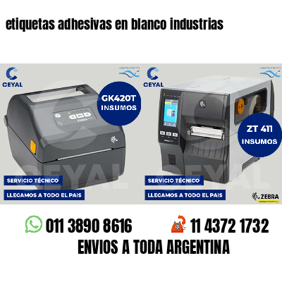 etiquetas adhesivas en blanco industrias