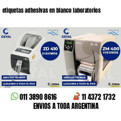 etiquetas adhesivas en blanco laboratorios