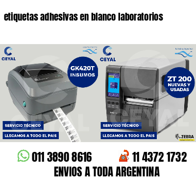 etiquetas adhesivas en blanco laboratorios