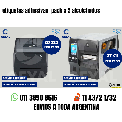 etiquetas adhesivas  pack x 5 alcolchados