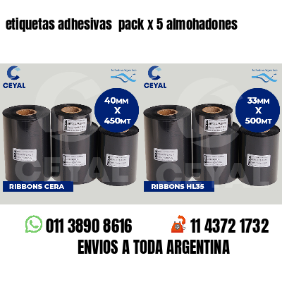 etiquetas adhesivas  pack x 5 almohadones