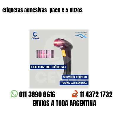 etiquetas adhesivas  pack x 5 buzos