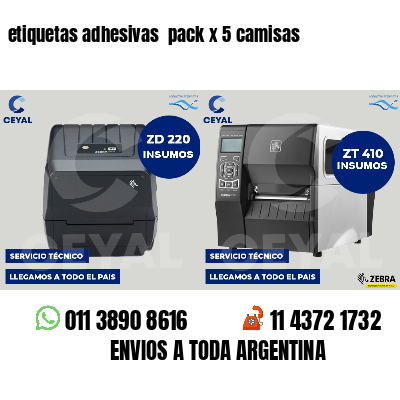 etiquetas adhesivas  pack x 5 camisas